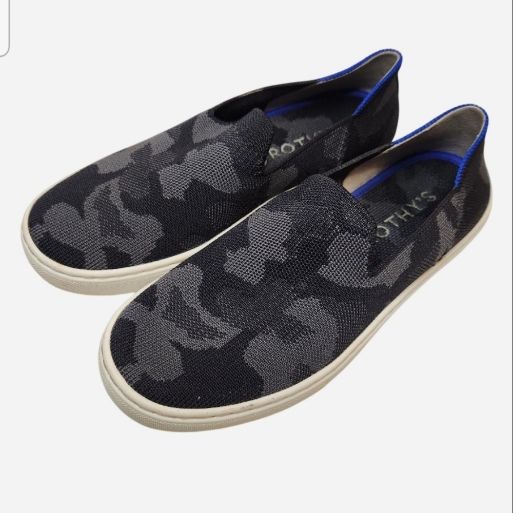 Rothy’s The Sneaker Grey‎ Camo Slip-On Shoes Women’s 6 Rare Retired